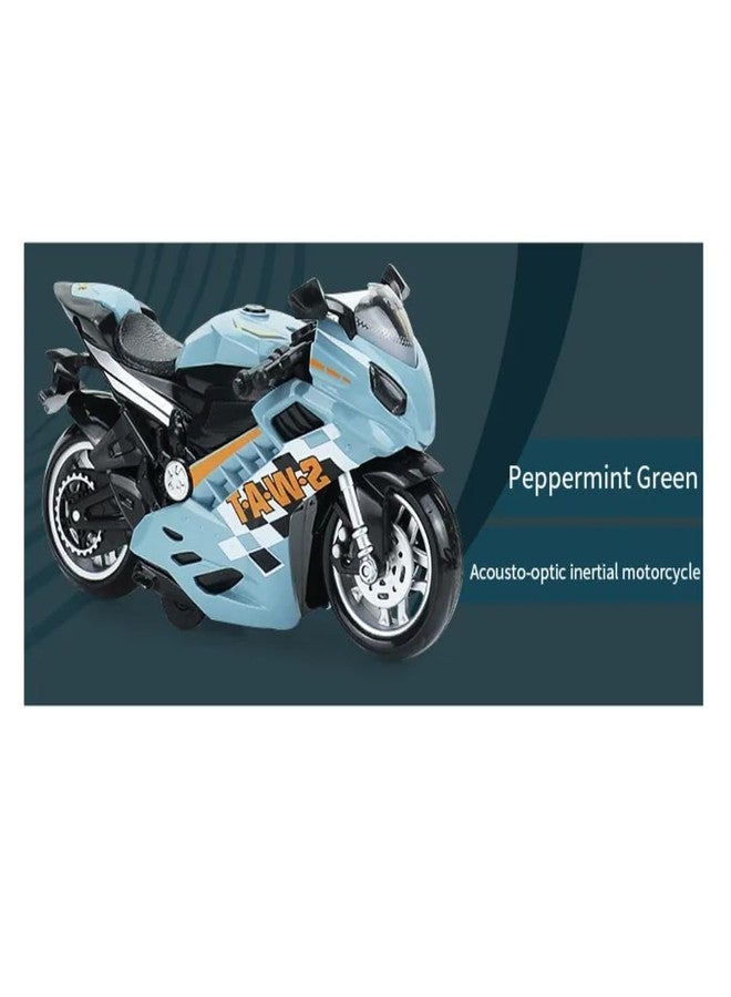 TONIRY Police Motorcycle Toy - Pull Back Motorcycle Toys, Tiny Gift with Music Lighting, Latte Motorcycles Toy for Kids Boys Age 3-8 Year Old [Multicolor] (Sport Bike-Green) - Image 4